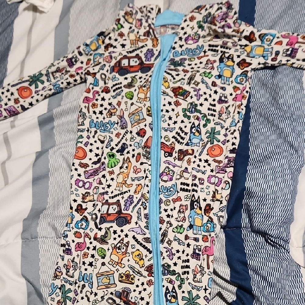 Bamboo Bliss Bluey Zippy W/ Lined Hood